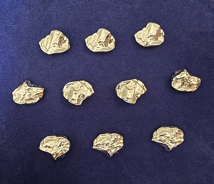 Shiny Silver Nuggets (set of 10)