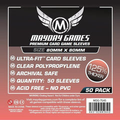 PREMIUM Mayday Square Card Sleeves: 80 x 80mm (set of 50) - Top Shelf Gamer