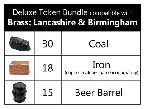 Brass™ compatible Deluxe Token Bundle (set of 63)
