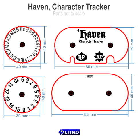 Haven Character Health & Experience Tracker (set of one)