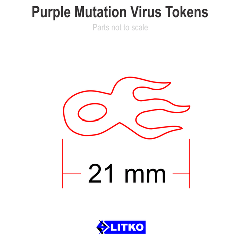 Purple Mutation Virus Tokens (set of 12)