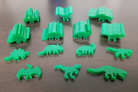 Green Acrylic Dinosaurs compatible with Dinosaur Island (set of 49)