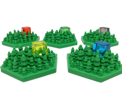 3D Greenery Hex Tiles Booster Pack (set of 5)