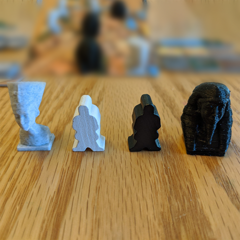 Nefertiti and King Tut Pawns compatible with Imhotep™: The Duel™ (set of 8)