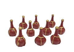 Wine / Potion Bottle Tokens - Red (set of 10)