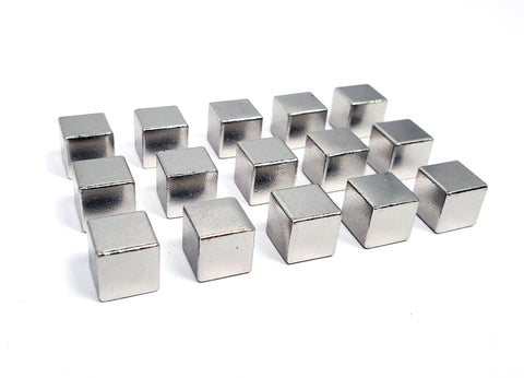 Silver Metal Cubes 9.5mm V2 (set of 15)
