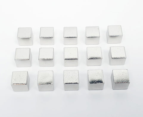 Silver Metal Cubes 9.5mm V2 (set of 15)