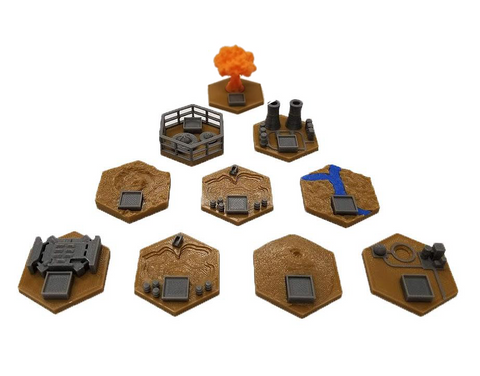 Terraforming Mars™ compatible 3D Hex Tiles (set of 55)