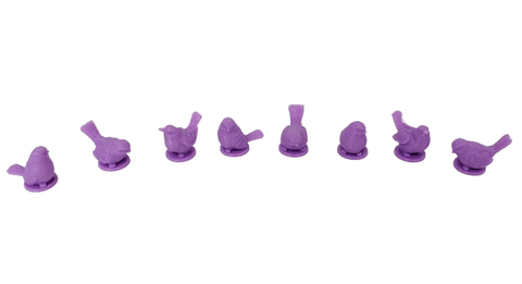 Birds compatible with Wingspan - Purple (set of 8)