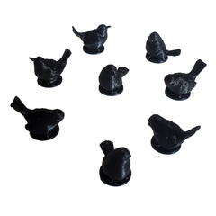 Birds compatible with Wingspan™ - Black (set of 8)