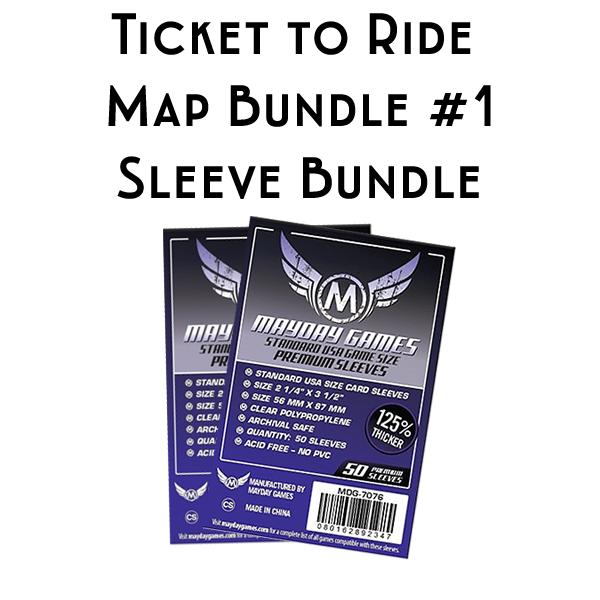 Card Sleeve Bundle: Ticket to Ride, Map Bundle #1 Card Sleeve Bundle: Ticket to Ride, Map Bundle #1