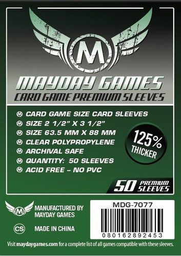 Top Shelf Gamer | The Best Android: Netrunner Upgrades and Accessories | PREMIUM Mayday Card Sleeves: 63.5 x 88mm (set of 50) Top Shelf Gamer | The Best Android: Netrunner Upgrades and Accessories | PREMIUM Mayday Card Sleeves: 63.5 x 88mm (set of 50)