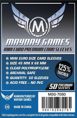 PREMIUM Mayday Mini Euro Card Sleeves: 45 x 68mm (set of 50) - Top Shelf Gamer