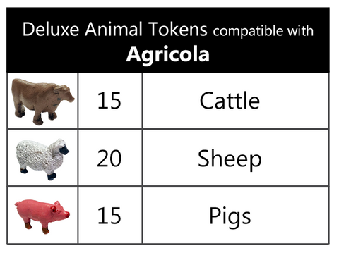 Agricola™ compatible Deluxe Animal Tokens (set of 50)