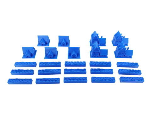 3D Printed Upgraded Tokens compatible with Catan™ - Royal Blue (set of 24)
