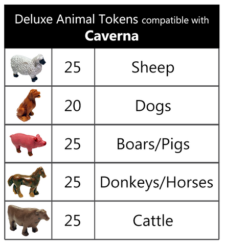 Caverna™ compatible Deluxe Animal Tokens (set of 120)