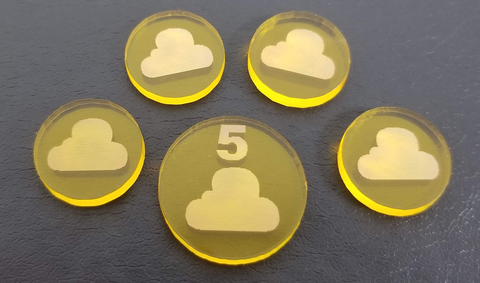 Acrylic Resource Tokens compatible with Terraforming Mars™ Venus Expansion (set of 23)