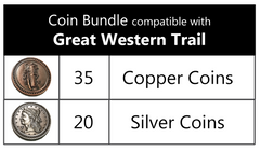 Great Western Trail™ compatible Metal Coin Bundle (set of 55)