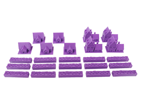 3D Printed Upgraded Tokens compatible with Catan™ - Purple (set of 24)