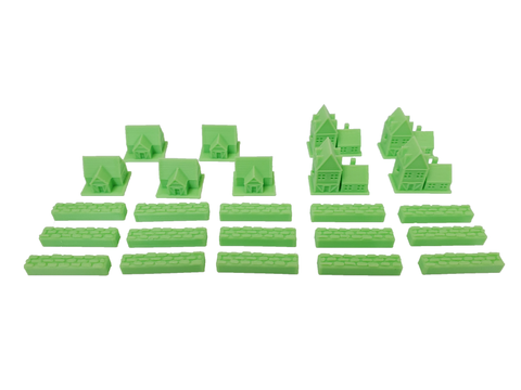 3D Printed Upgraded Tokens compatible with Catan™ - Light Green (set of 24)