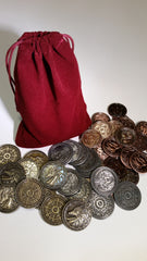 Magic Coin Set in a Burgundy Bag (set of 50) - Top Shelf Gamer