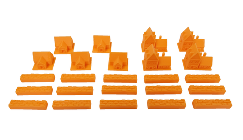 3D Printed Upgraded Tokens compatible with Catan™ - Orange (set of 24)