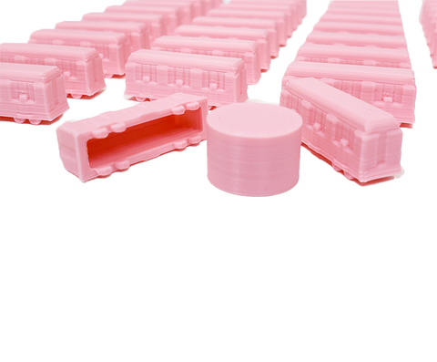 3D Printed Train Set - Light Pink (set of 51)