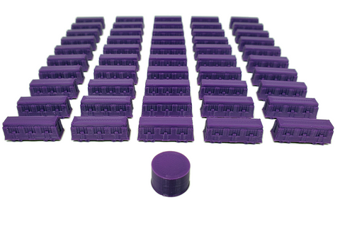 3D Printed Train Set - Purple (set of 51)
