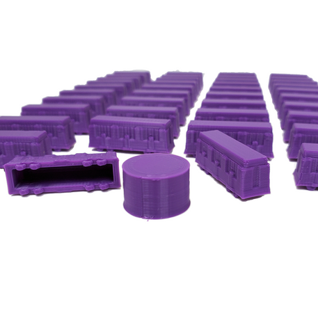 3D Printed Train Set - Purple (set of 51)