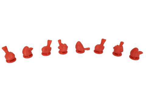 Birds compatible with Wingspan™ - Red (set of 8)