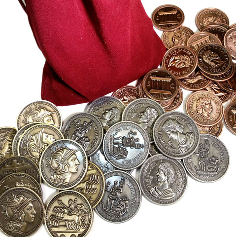 Roman Coin Set with Burgundy Bag (set of 50)