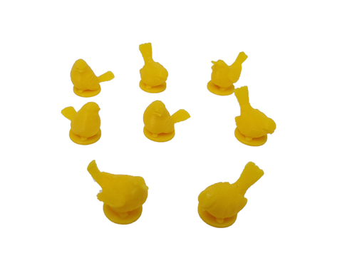 Birds compatible with Wingspan - Yellow (set of 8)