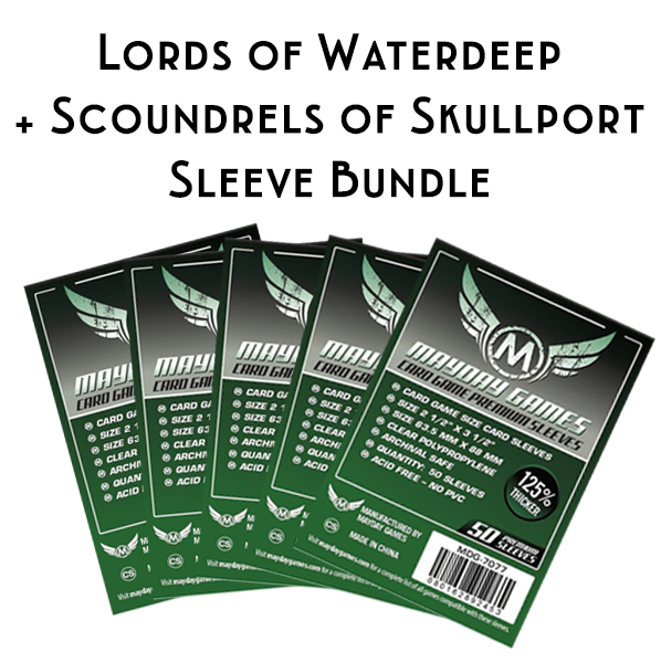 Top Shelf Gamer | Card Sleeve Bundle: Lords of Waterdeep + Scoundrels of Skullport Top Shelf Gamer | Card Sleeve Bundle: Lords of Waterdeep + Scoundrels of Skullport