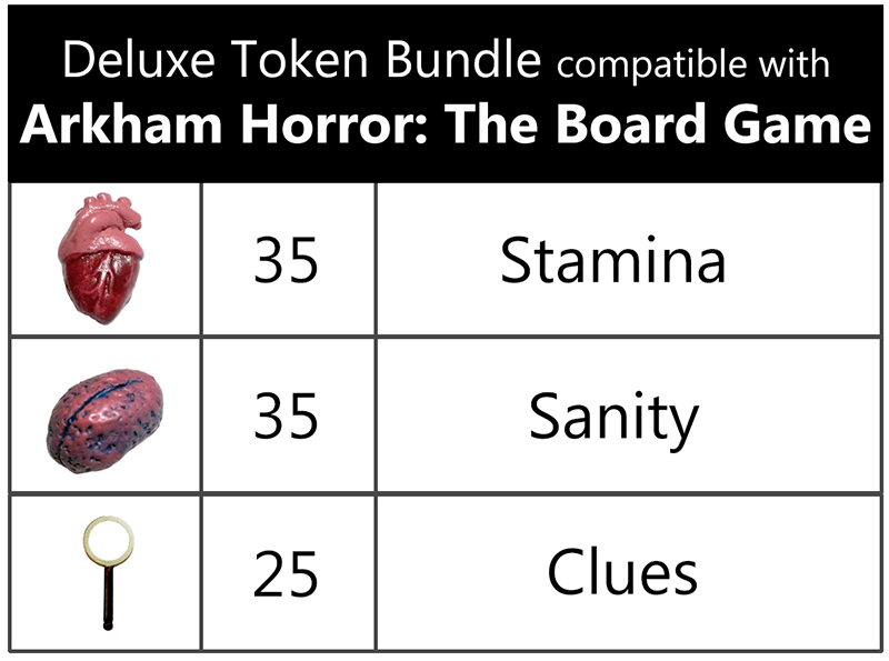 Top Shelf Gamer | The Best Arkham Horror Upgrades and Accessories | Arkham Horror: The Board Game compatible Deluxe Token Bundle (set of 95) Top Shelf Gamer | The Best Arkham Horror Upgrades and Accessories | Arkham Horror: The Board Game compatible Deluxe Token Bundle (set of 95)