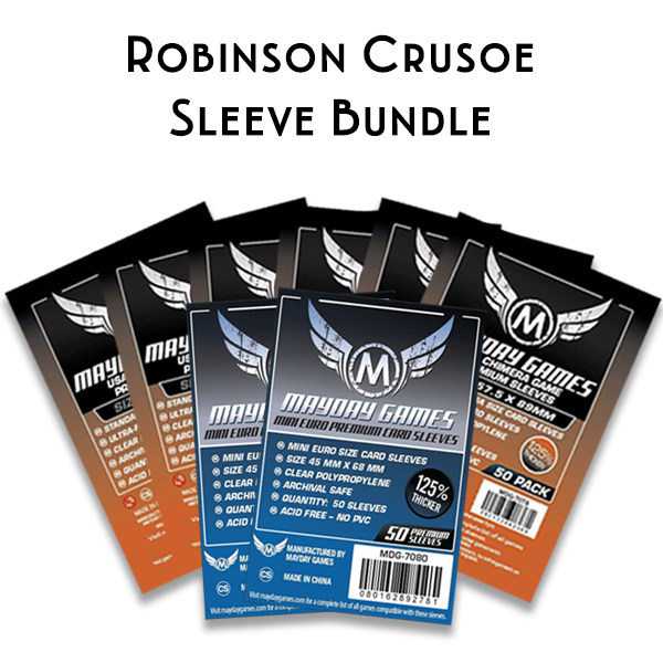 Top Shelf Gamer | The Best Robinson Crusoe: Adventure on the Cursed Island Upgrades and Accessories | Card Sleeve Bundle: Robinson Crusoe Top Shelf Gamer | The Best Robinson Crusoe: Adventure on the Cursed Island Upgrades and Accessories | Card Sleeve Bundle: Robinson Crusoe