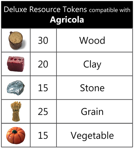 Agricola™  compatible Deluxe Resource Tokens (set of 105)