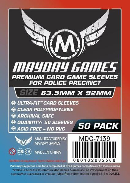 mayday premium card sleeves Premium Custom Police Precinct Game Sleeves 63.5 x 92 mm (50)