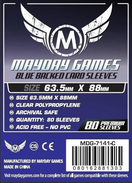 Top Shelf Gamer | The Best Android: Netrunner Upgrades and Accessories | PREMIUM Mayday 63.5 x 88mm Blue Backed Card Sleeves (set of 80) Top Shelf Gamer | The Best Android: Netrunner Upgrades and Accessories | PREMIUM Mayday 63.5 x 88mm Blue Backed Card Sleeves (set of 80)