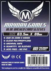 PREMIUM Mayday 63.5 x 88mm Blue Backed Card Sleeves (set of 80) - Top Shelf Gamer