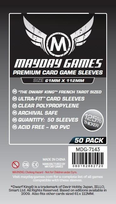 Mayday Games: Magnum Card Sleeves 61mm x 112mm (Premium Dwarf King French Tarot Card) (50) Mayday Games: Magnum Card Sleeves 61mm x 112mm (Premium Dwarf King French Tarot Card) (50)