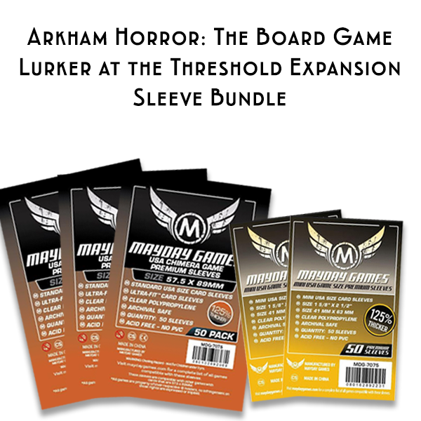 Top Shelf Gamer | The Best Arkham Horror Upgrades and Accessories | Card Sleeve Bundle: Arkham Horror: The Board Game, The Lurker at the Threshold Expansion Top Shelf Gamer | The Best Arkham Horror Upgrades and Accessories | Card Sleeve Bundle: Arkham Horror: The Board Game, The Lurker at the Threshold Expansion