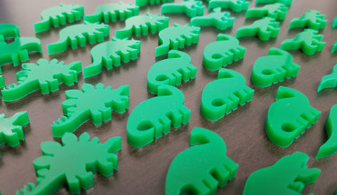 Green Acrylic Dinosaurs compatible with Dinosaur Island (set of 49)