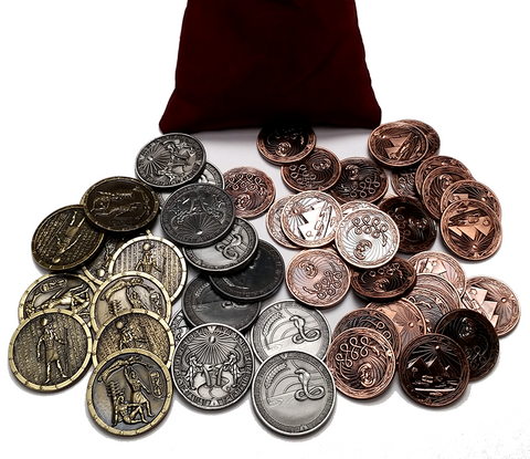 Egyptian Coins Set in Burgundy Bag (set of 50)