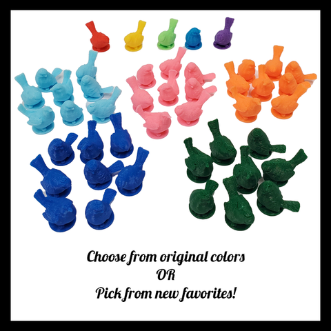 Birds compatible with Wingspan - Cyan (set of 8)