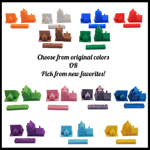 [LIMITED EDITION COLOR]  3D Printed Upgraded Tokens compatible with Catan™ - Blue Wonder (set of 24)