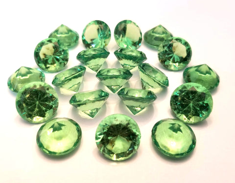 Emerald Green Gems - Acrylic (set of 20)