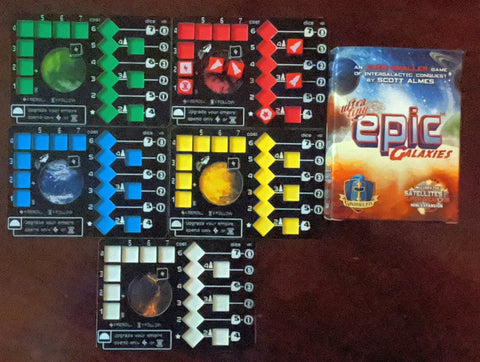 ULTRA Tiny Epic Galaxies Player Boards- (set of 5)  Blue Box Only