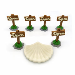 Open Signs & Shell compatible with Everdell™: Pearlbrook™ (set of 7)