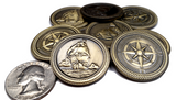 Pirate Coins Set in Burgundy Bag (set of 50)