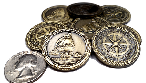 Pirate Coins Set in Burgundy Bag (set of 50)